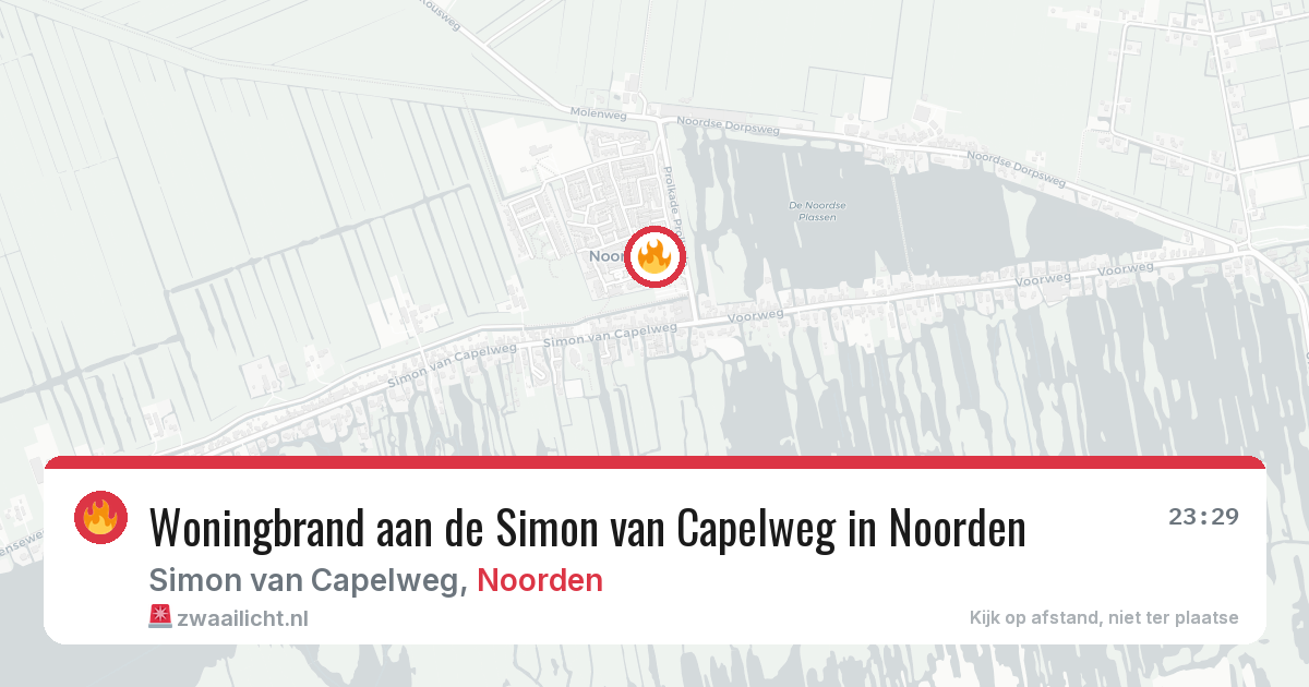 Woningbrand aan de Simon van Capelweg in Noorden — 27 jun 2026