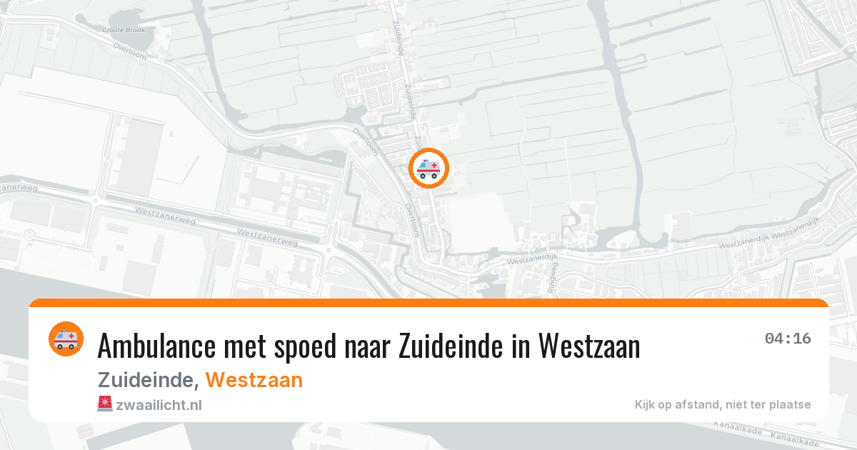 Ambulance met spoed naar Zuideinde in Westzaan — 19 jan 2026