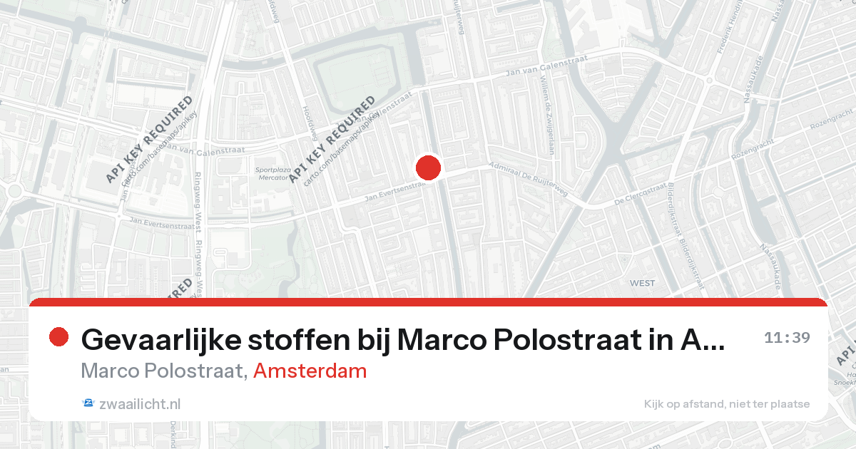 Gevaarlijke stoffen bij Marco Polostraat in Amsterdam — 26 aug 2026