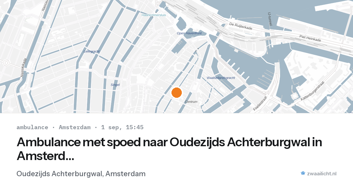Ambulance met spoed naar Oudezijds Achterburgwal in Amsterdam — 1 sep 2026