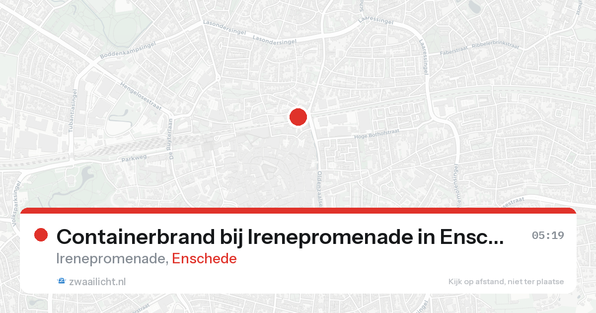 Containerbrand bij Irenepromenade in Enschede — 8 feb 2026
