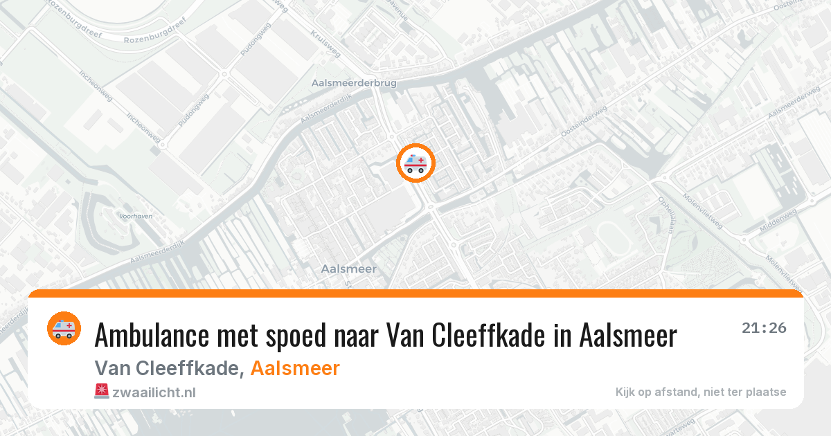 Ambulance met spoed naar Van Cleeffkade in Aalsmeer — 14 mei 2026