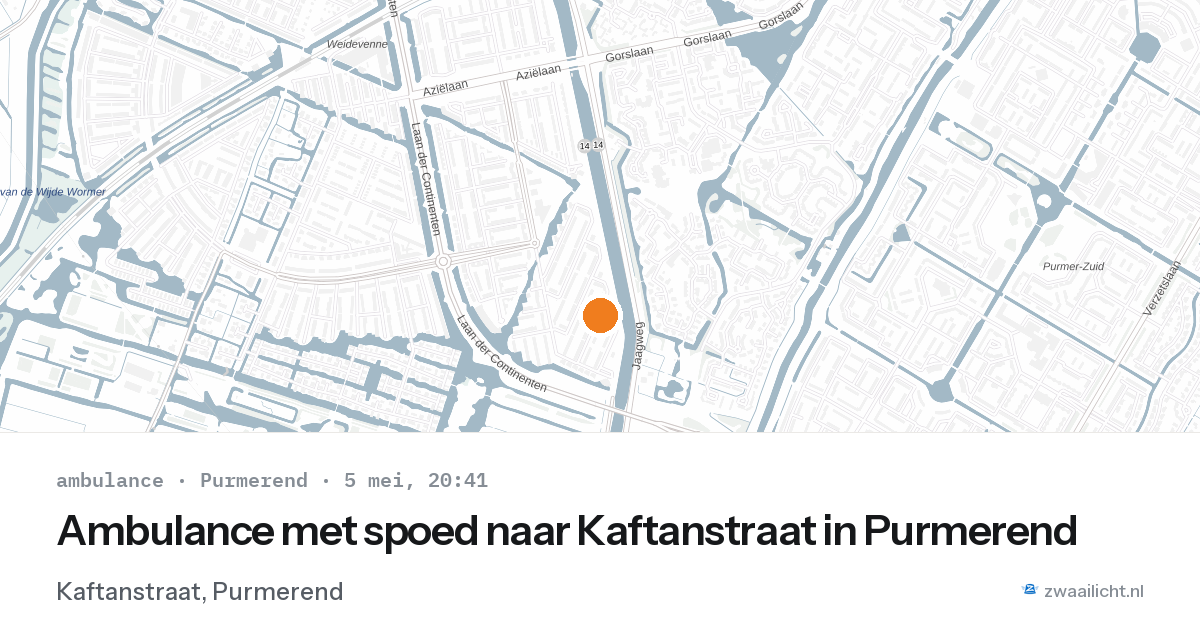 Ambulance met spoed naar Kaftanstraat in Purmerend — 5 mei 2026