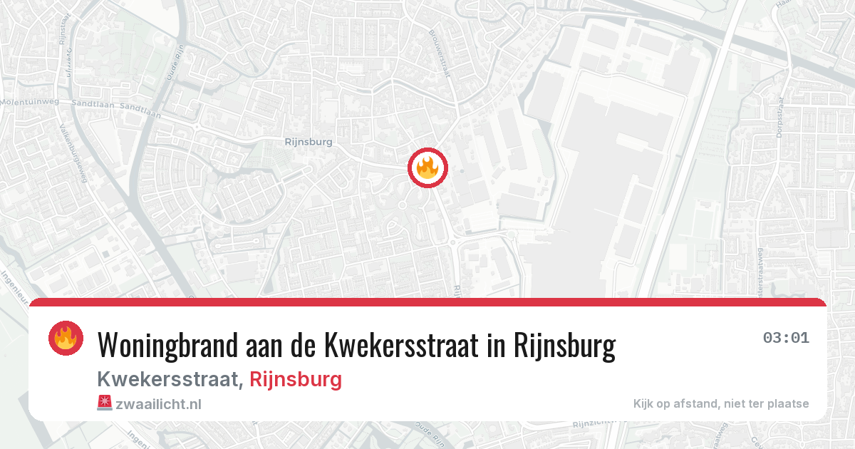 Woningbrand aan de Kwekersstraat in Rijnsburg — 19 jun 2026