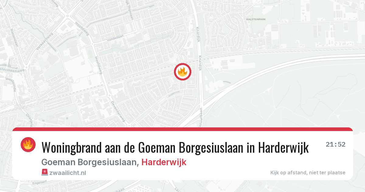 Woningbrand aan de Goeman Borgesiuslaan in Harderwijk — 20 mei 2026