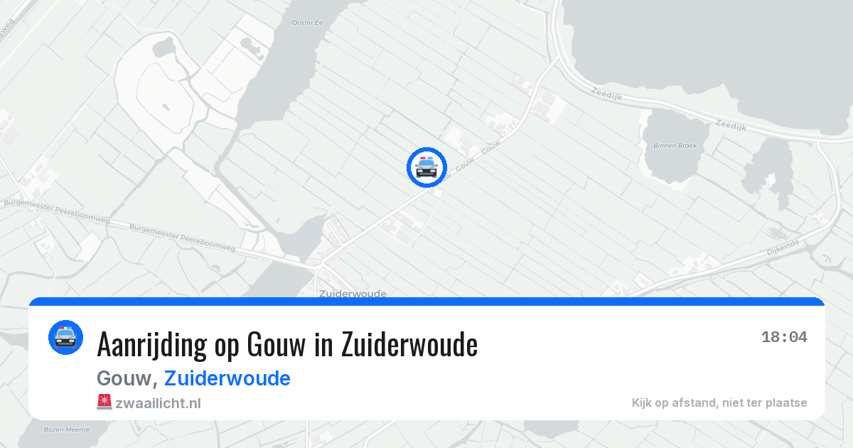 Aanrijding op Gouw in Zuiderwoude — 2 jul 2026