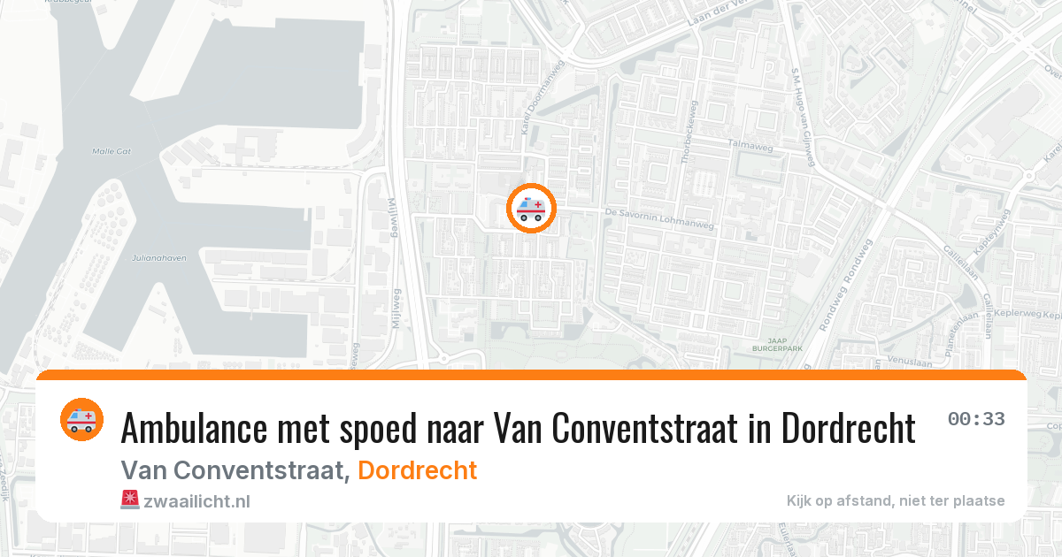 Ambulance met spoed naar Van Conventstraat in Dordrecht — 12 jul 2026
