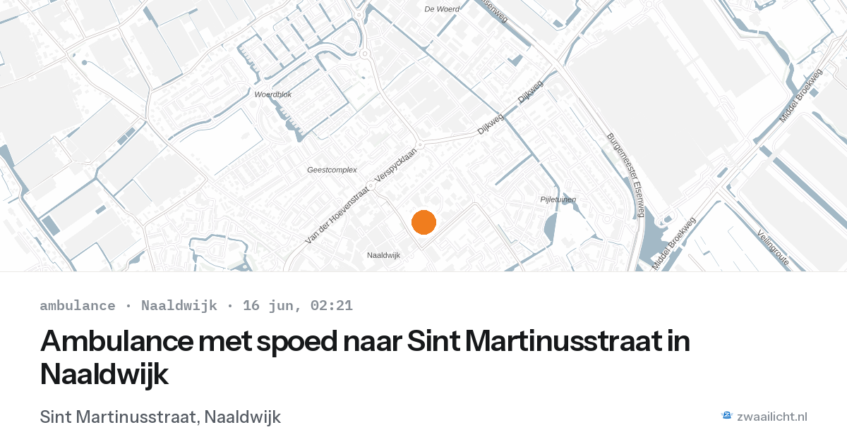 Ambulance met spoed naar Sint Martinusstraat in Naaldwijk — 16 jun 2026