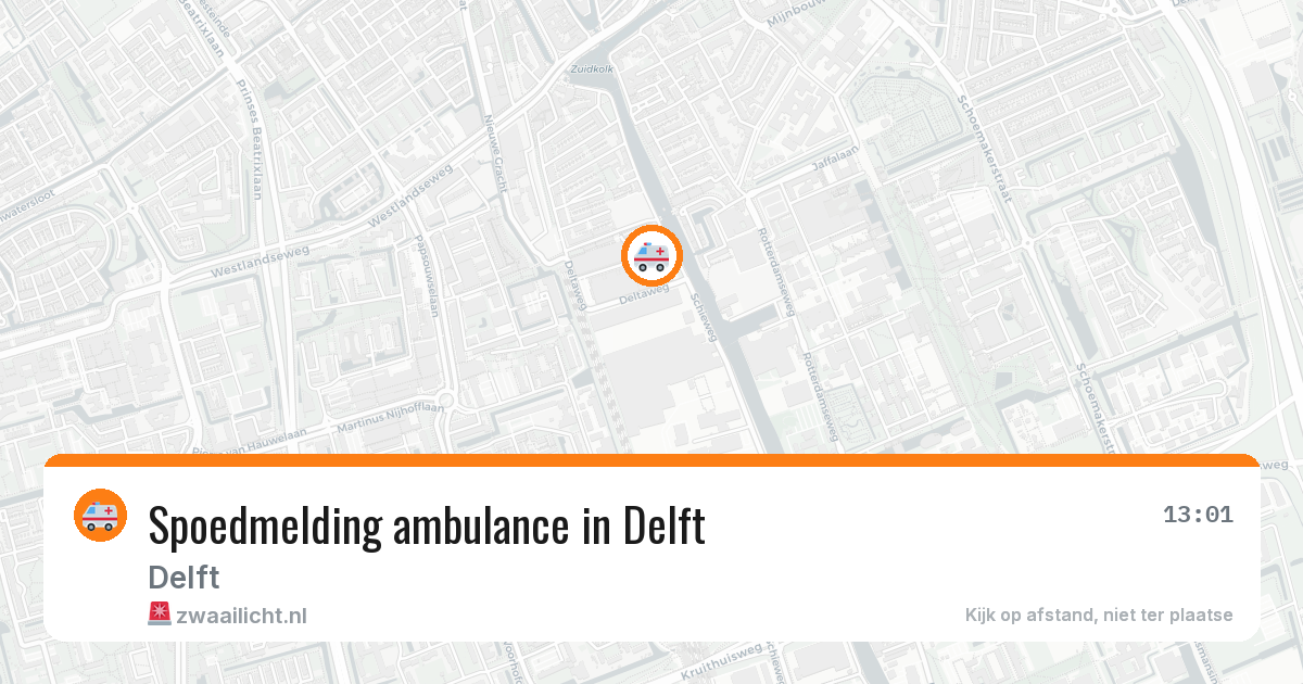 Spoedmelding ambulance in Delft — 11 aug 2026