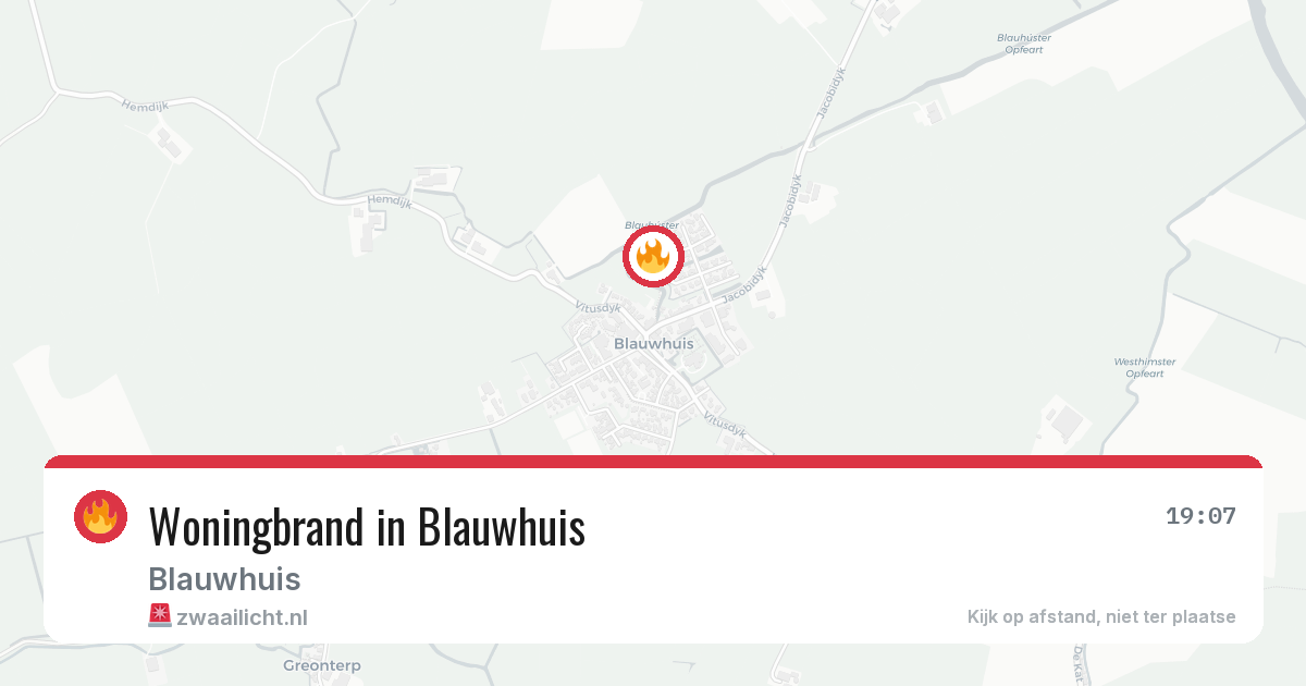 Woningbrand in Blauwhuis — 24 jun 2026