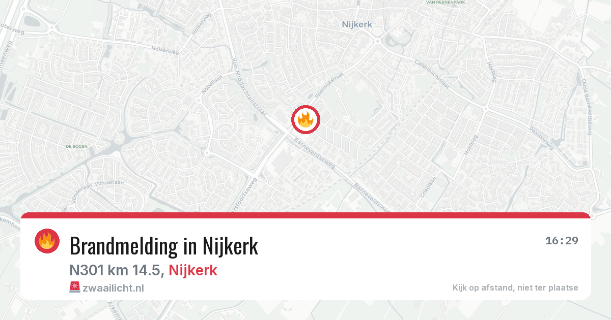 Brandmelding in Nijkerk — 16 jul 2026