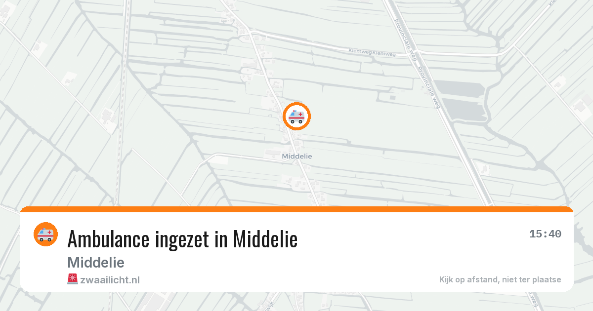Ambulance ingezet in Middelie — 17 jun 2026