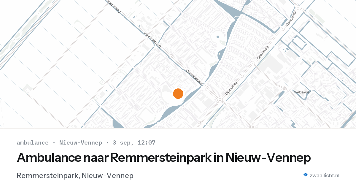Ambulance naar Remmersteinpark in Nieuw-Vennep — 3 sep 2026