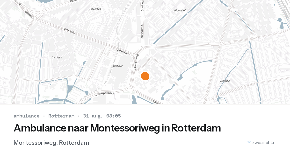 Ambulance naar Montessoriweg in Rotterdam — 31 aug 2026