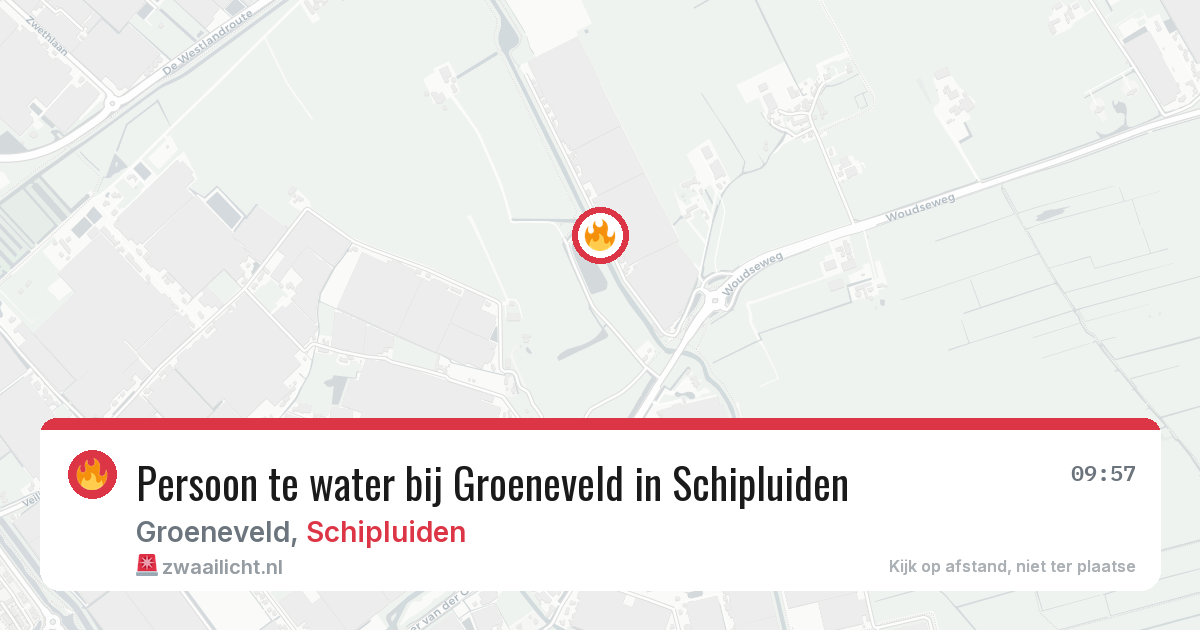 Persoon te water bij Groeneveld in Schipluiden — 3 aug 2026