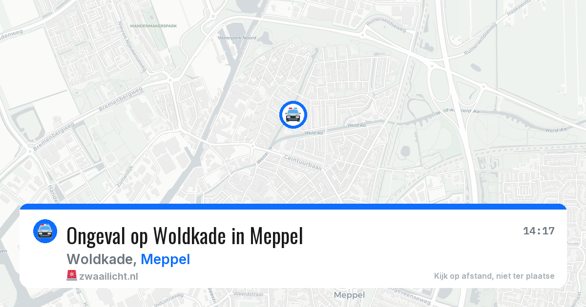 Ongeval op Woldkade in Meppel — 26 jul 2026