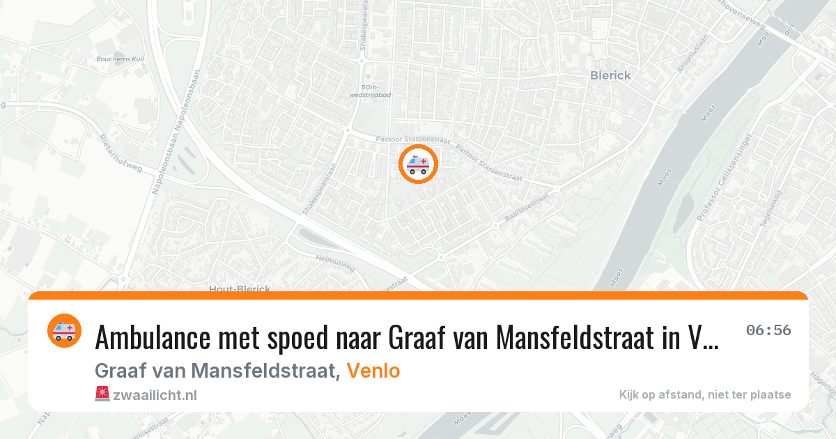Ambulance met spoed naar Graaf van Mansfeldstraat in Venlo — 12 jul 2026