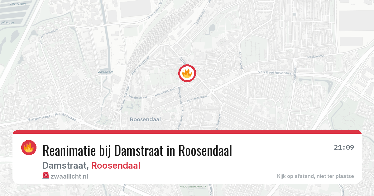 Reanimatie bij Damstraat in Roosendaal — 23 apr 2026