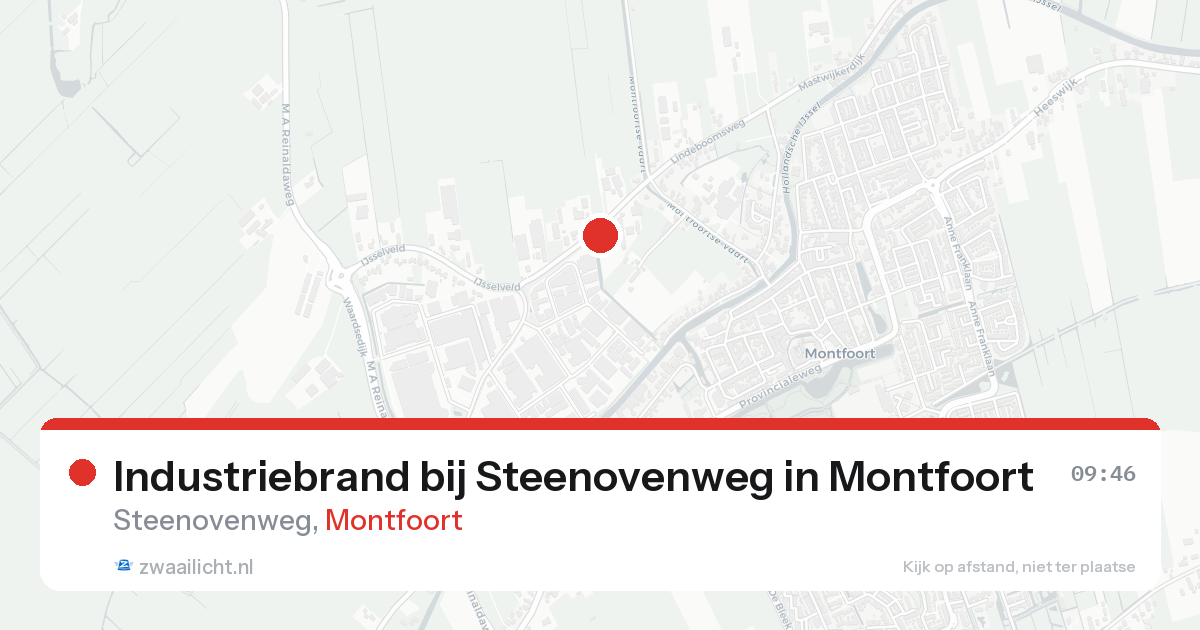 Industriebrand bij Steenovenweg in Montfoort — 24 aug 2026