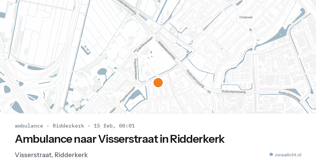 Ambulance naar Visserstraat in Ridderkerk — 14 feb 2026