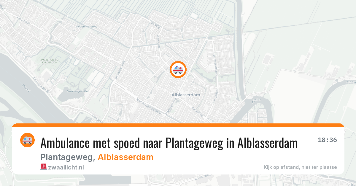 Ambulance met spoed naar Plantageweg in Alblasserdam — 11 apr 2026