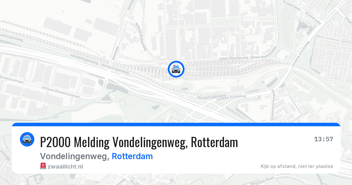 P2000 Melding Vondelingenweg, Rotterdam — 12 mei 2026