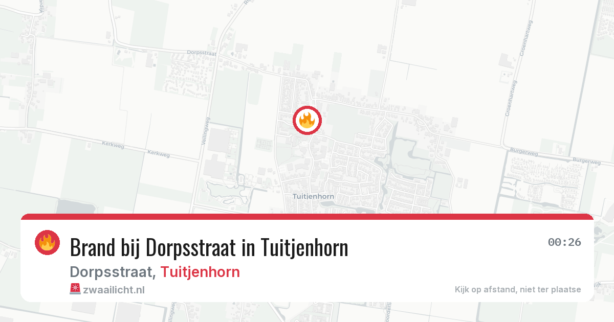 Brand bij Dorpsstraat in Tuitjenhorn — 19 jun 2026