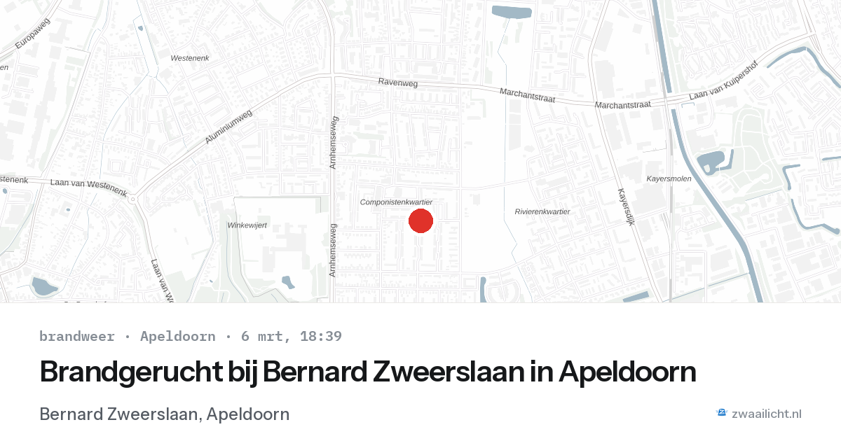 Brandgerucht bij Bernard Zweerslaan in Apeldoorn — 5 feb 2026