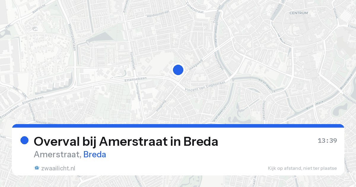 Overval bij Amerstraat in Breda — 16 aug 2026