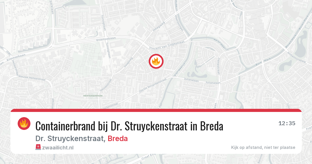 Containerbrand bij Dr. Struyckenstraat in Breda — 1 aug 2026