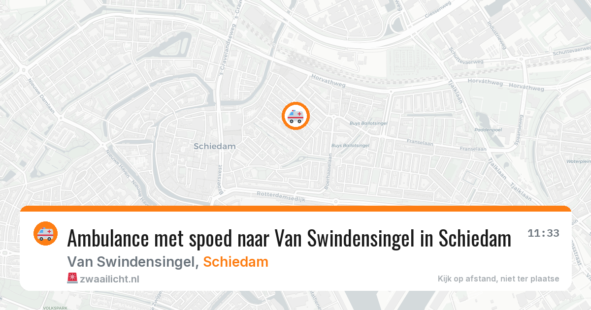 Ambulance met spoed naar Van Swindensingel in Schiedam — 3 jun 2026