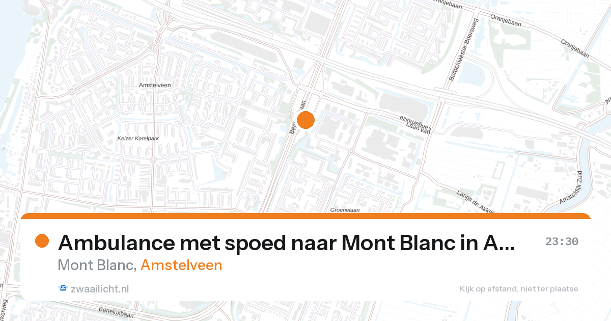 Ambulance met spoed naar Mont Blanc in Amstelveen — 27 aug 2026