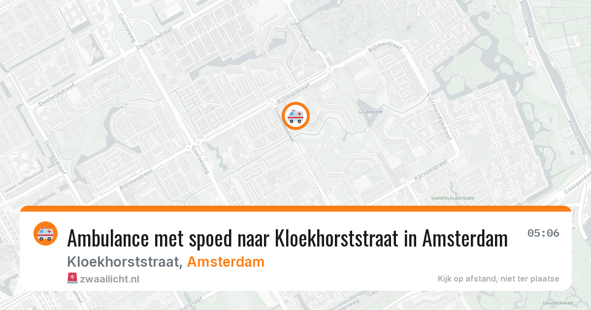 Ambulance met spoed naar Kloekhorststraat in Amsterdam — 12 jun 2026