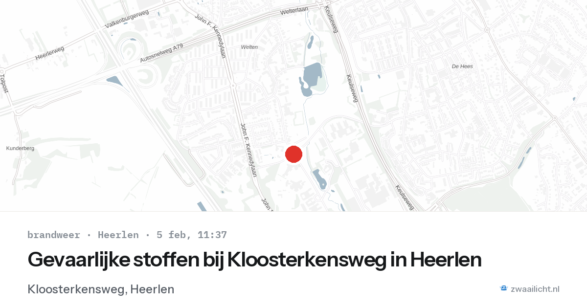Gevaarlijke stoffen bij Kloosterkensweg in Heerlen — 5 feb 2026