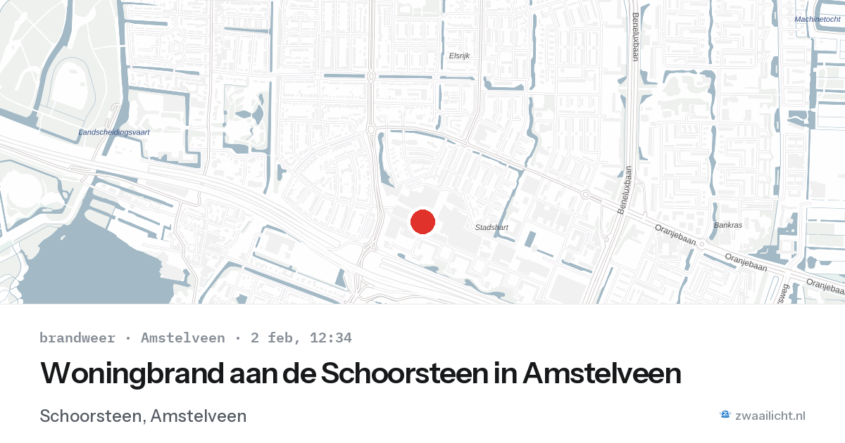 Woningbrand aan de Schoorsteen in Amstelveen — 2 feb 2026