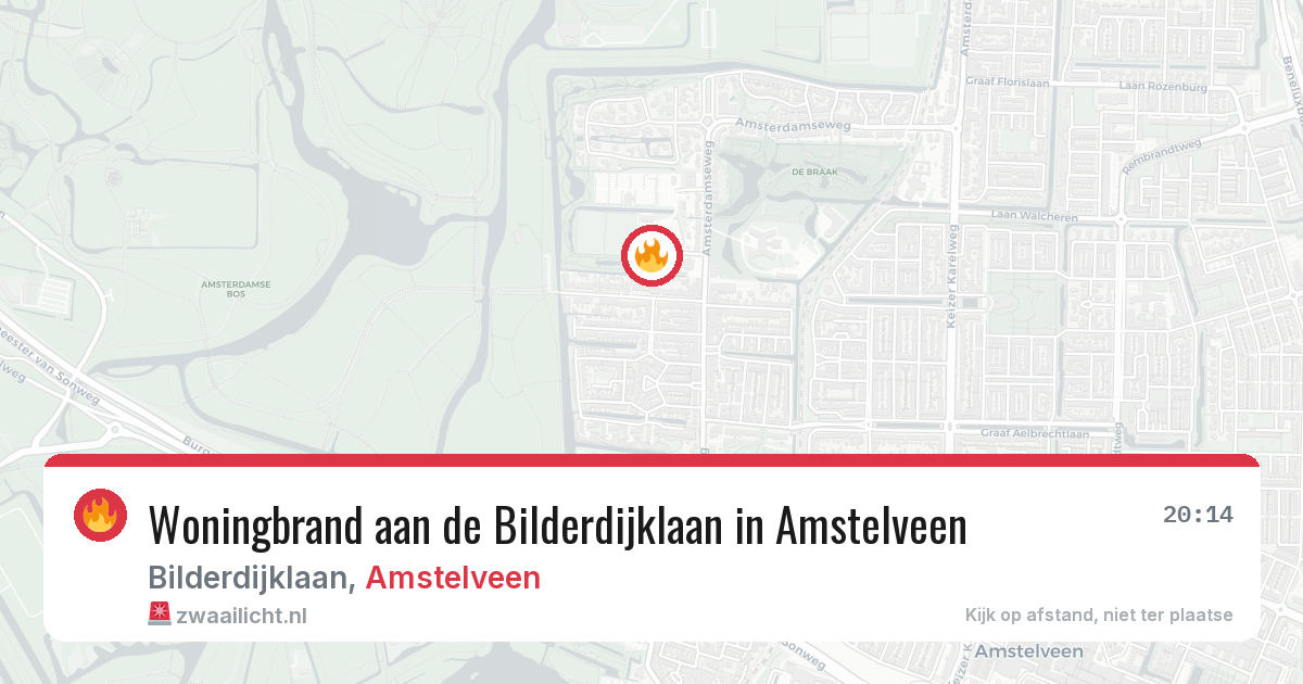Woningbrand aan de Bilderdijklaan in Amstelveen — 14 mrt 2026