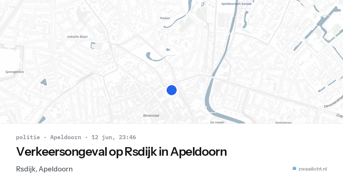 Verkeersongeval op Rsdijk in Apeldoorn — 12 jun 2026