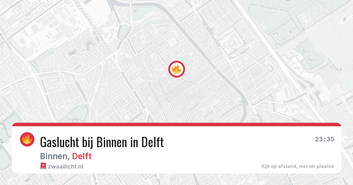 Gaslucht bij Binnen in Delft — 12 apr 2026
