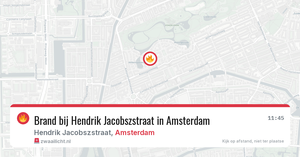 Brand bij Hendrik Jacobszstraat in Amsterdam — 19 jun 2026