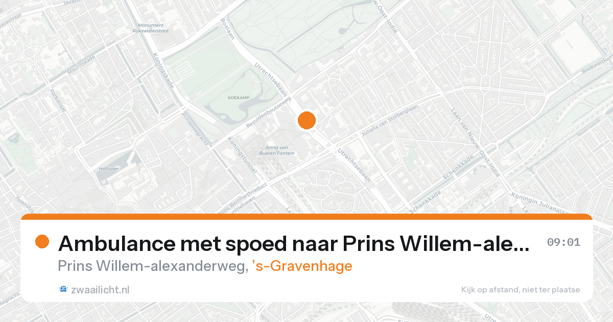 Ambulance met spoed naar Prins Willem-alexanderweg in 's-Gravenhage — 17 aug 2026