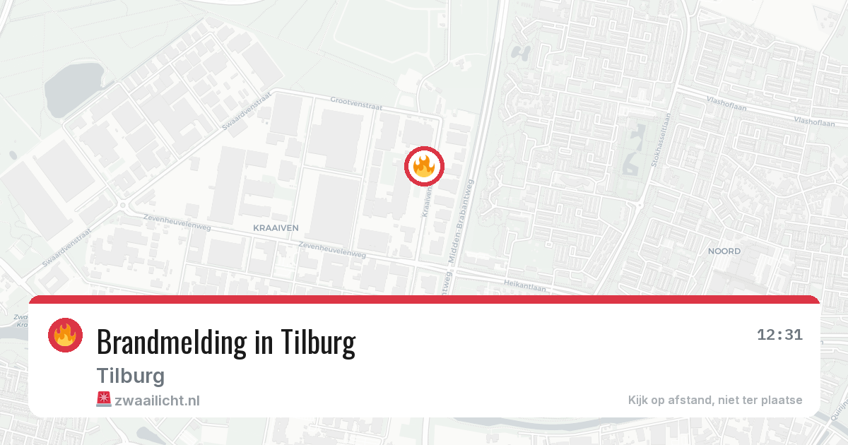 Brandmelding in Tilburg — 18 jun 2026