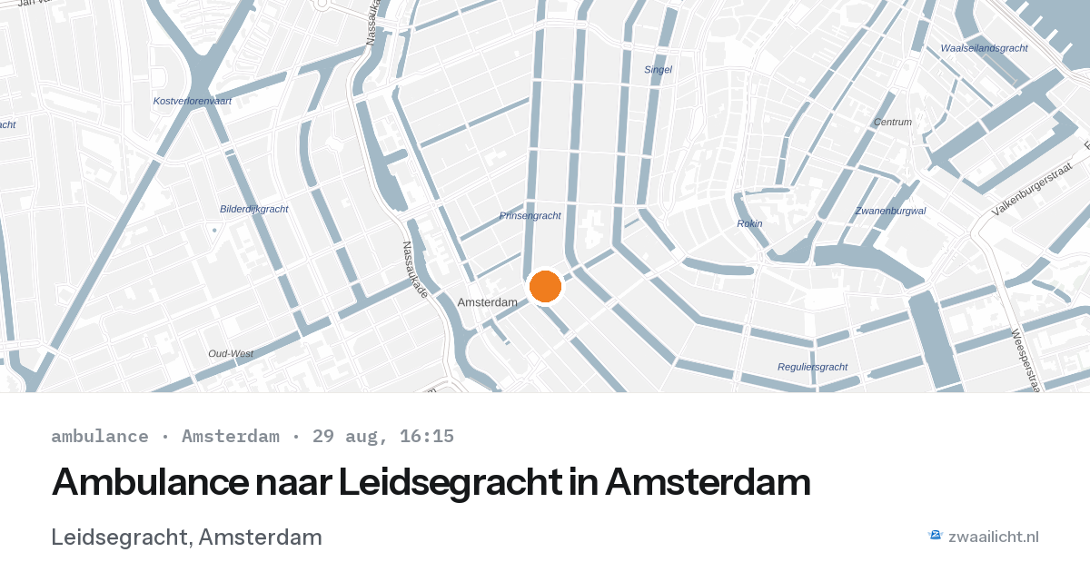 Ambulance naar Leidsegracht in Amsterdam — 29 aug 2026