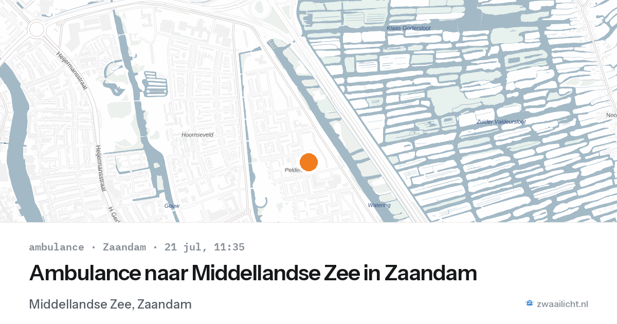 Ambulance naar Middellandse Zee in Zaandam — 21 jul 2026