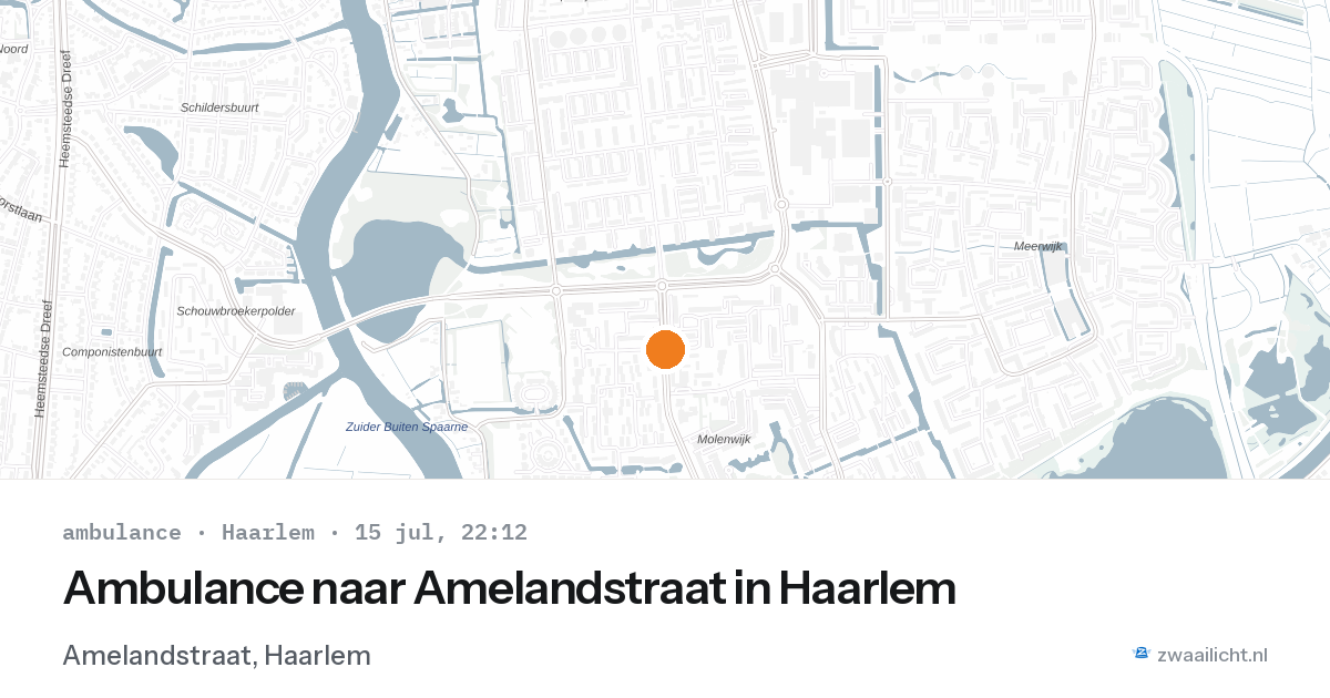 Ambulance naar Amelandstraat in Haarlem — 15 jul 2026