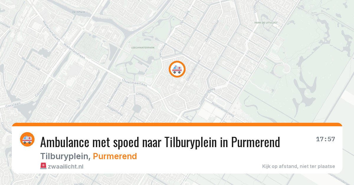 Ambulance met spoed naar Tilburyplein in Purmerend — 9 feb 2026