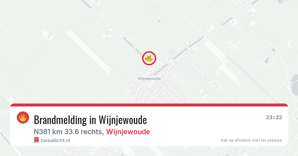 Brandmelding in Wijnjewoude — 22 mrt 2026