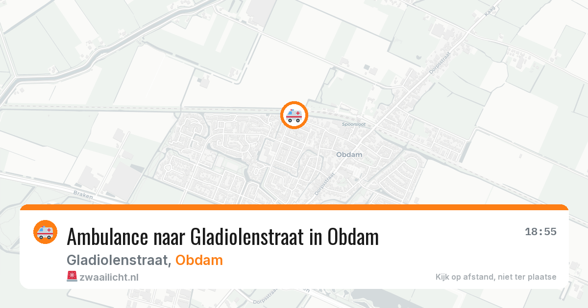Ambulance naar Gladiolenstraat in Obdam — 7 aug 2026