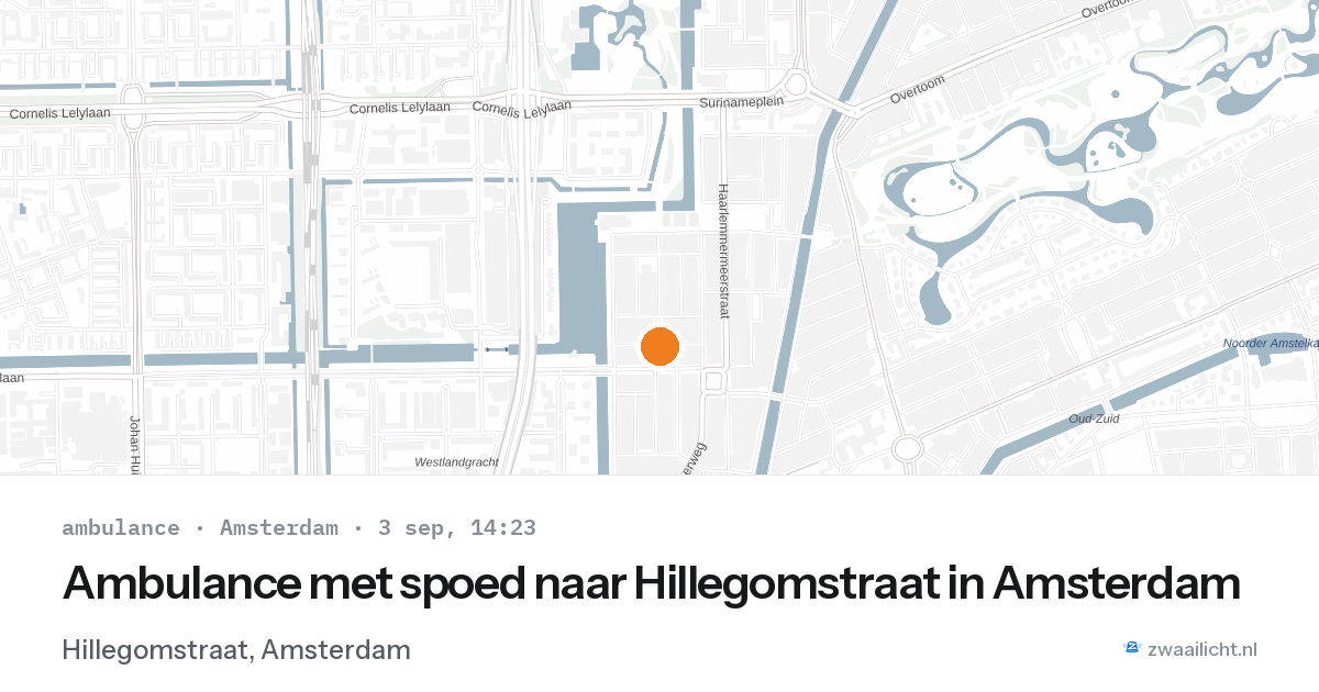 Ambulance met spoed naar Hillegomstraat in Amsterdam — 3 sep 2026
