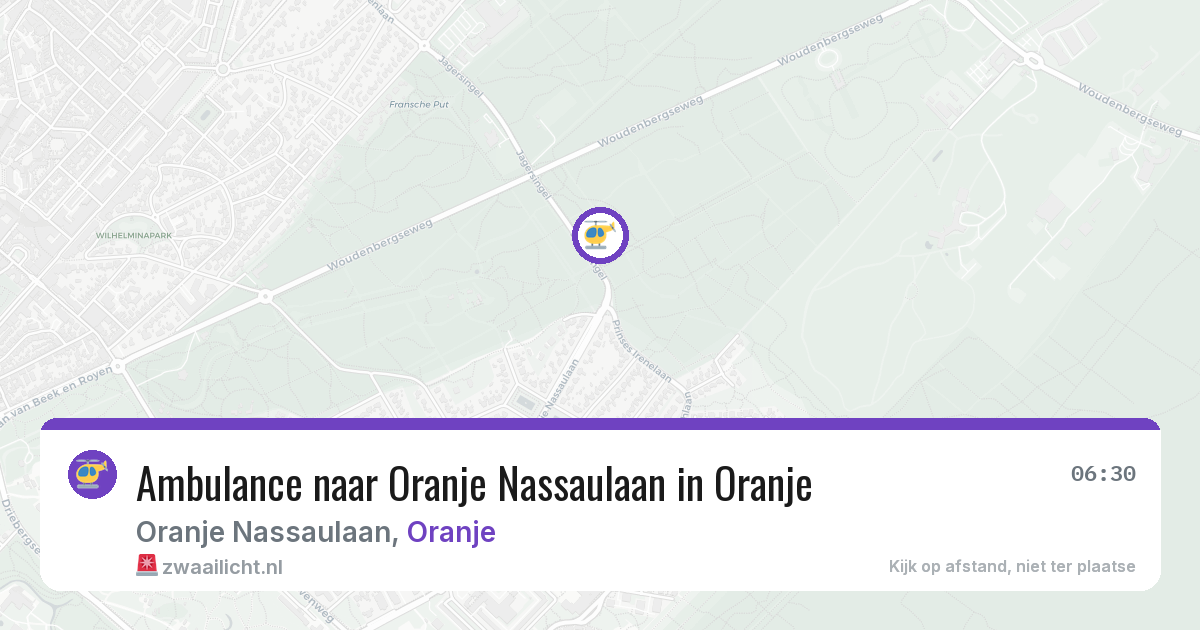 Ambulance naar Oranje Nassaulaan in Oranje — 24 jul 2026