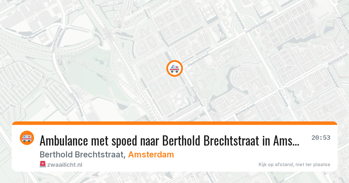 Ambulance met spoed naar Berthold Brechtstraat in Amsterdam — 25 jun 2026